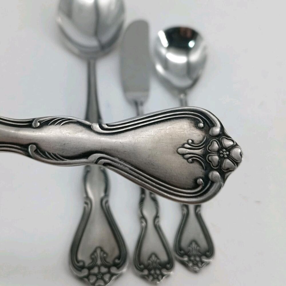 4X Serving Vtg Noritake 18-8 Stainless Japan Sylvia Flatware Spoons Fork Sugar